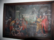 El quadre del càstig d'Ananies, col·locat a l'esquerra de l'altar