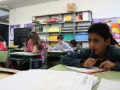 classe, escola, educació, pupitre, estudiant