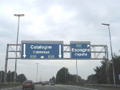 carretera, cartell, autopista