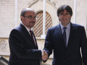 El president de l'Aragó de visita a Catalunya amb el president Puigdemont