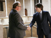 Puigdemont i el president de l'ALDE Party, Hans Van Baalen
