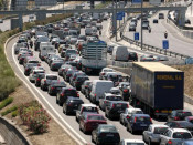 cotxes, cues, caravana, barcelona, trafic
