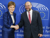 Nicola Sturgeon, i el president de l'Eurocambra, Martin Schulz, escocia