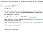 El correu electrònic que ha rebut l'AraGirona.cat de part d'AdSense