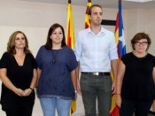 Belen Murillo coordinadora de l'ANC Madrid; Francesca Ferreres, coordinadora del CAEC; Lluís Díaz-Guerra, coordinador de l'ANC a Anglaterra; i Montse Daban, coordinadora de la Comissió d’Incidència Internacional