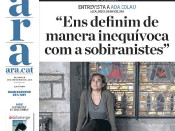 Portada del diari ARA