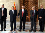Els expresidents a Palau de la Generalitat