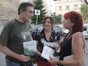 Jordi Plens, Teresa Sagrera i Marisol Garcia, membres del Grup d'Escriptors del Montseny.
