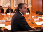 Instantània de la reunió entre el ministre De la Serna i els consellers Rull i Borràs