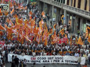 Manifestació sindical contra les 65 hores