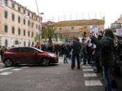 Tall de carrer dels treballadors de centres penitenciaris al carrer Entença