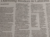 L'article de Forcadell en la versió en paper de The New York Times