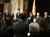 Puigdemont, en un moment de la seva intervenció davant la seixantena de representants consulars