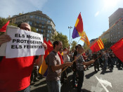 mossos, feixistes, manifestació, esquerra independentista, 12 d'octubre
