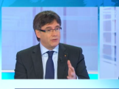 Carles Puigdemont, en un moment de l'entrevista a France 3TV Occitanie