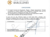 Una de les fulles de l'informe que deixa al descobert les greus mancances de transparència del CCB