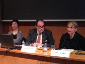 Francesc Dalmases (moderador d'una de les taules rodones), Marta Ter, Jordi Sellarés i Ana Stanič