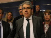 Francesc Homs, uns minuts abans de la compareixença d'aquest migdia