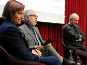 Carme Forcadell i Lluís Llach, durant el dinar col·loqui d'El Punt Avui