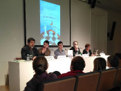D'esquerra a dreta: Jordi Sànchez, Oriol Jordan, Guifré Jordan, Antonio Baños i Montse Daban