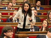 Arrimadas i Puigdemont, en la sessió de control d'avui