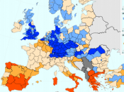 Mapa de l'atur per regions, segons Eurostat