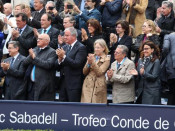 La llotja de la pista central del Reial Club de Tennis de Barcelona durant la final del Godó