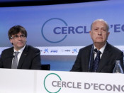 Puigdemont i el president del Cercle d'Economia, Juan José Bruguera