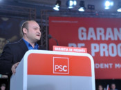 Carles Ruiz Novella, alcalde de Viladecans, al míting de PSC