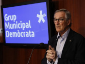 El líder del Grup Demòcrata a l'Ajuntament de Barcelona, Xavier Trias, en roda de premsa