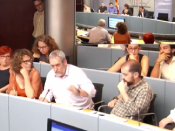 Jordi Coronas durant la seva intervenció a la Comissió de Presidència i Drets de Ciutadania