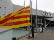 La senyera a l'hotel Pullman