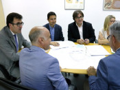 Reunió a la secretaria d'Hisenda amb els actors del Govern implicats en el projecte CRT: Lluís Salvadó, Damià Calvet, Agustí Serra, Elsa Artadi, Octavi Bono i Òscar Peris
