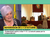 Dolors Sabater durant l'entrevista a Els Matins