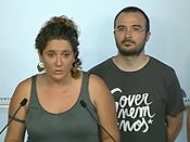 La portaveu del Secretariat Nacional de la CUP Núria Gibert durant la roda de premsa