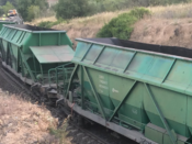 Imatge del descarrilament del tren de mercaderies a Capçanes