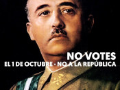 Cartell amb la imatge de Franco: "No votis l'1 d'Octubre. No a la República"