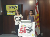La regidora de la CUP Barcelona Maria Rovira i la diputada al Parlament i futura regidora de l'Ajuntament de Barcelona Eulàlia Reguant