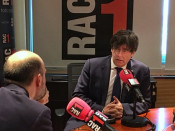 El president de la Generalitat, Carles Puigdemont, durant l'entrevista a RAC1