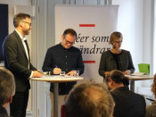 L’analista de l’Arena Idé, Lisa Pelling, l'investigador del Programa Europeu del UI, Niklas Bremberg, i el professor associat del Departament de Ciències Polítiques i Socials de la UPF, Josep Costa, durant l'acte a Estocolm