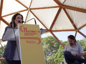 Ada Colau durant el seu discurs