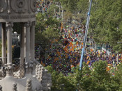 Imatge aèria del Passeig de Gràcia cap a les quatre de la tarda