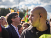 Carles Puigdemont durant un moment de la Diada