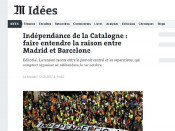 Editorial del diari 'Le Monde' reclamant un referèndum com el d'Escòcia per a Catalunya