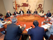 La taula del Consell Executiu amb Puigdemont i els consellers, el 12 de setembre