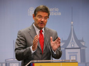 El ministre de Justícia, Rafael Catalá, durant la roda de premsa posterior a la sectorial de justícia
