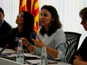 Mercè Conesa, alcaldessa de Sant Cugat del Vallès, durant un ple municipal en una imatge d'arxiu