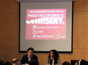 Imatge general de la roda de premsa de Societat Civil Catalana el 6 d'octubre del 2017