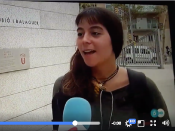 Una captura de pantalla del vídeo, on apareix Paula Lombardi