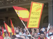 Una pancarta ala manifestació d'avui